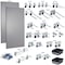 Triton Products 30 pc LocHook Assortment & Hanging Bin System W/ (2) 18" W x 36" H Gray Steel Square Hole Pegboards LB18-GKit - alternate 7